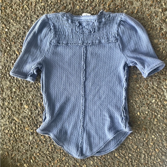 free people light purple 3/4 sleeve top size s - Picture 3 of 4